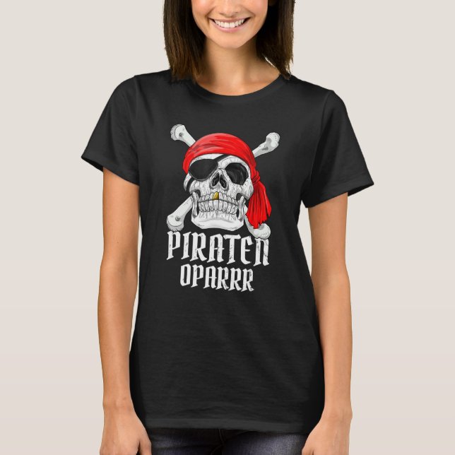 Camiseta Mens Oparrr Pirate Shirt Grandpa Pirate Costume Fa (Frente)