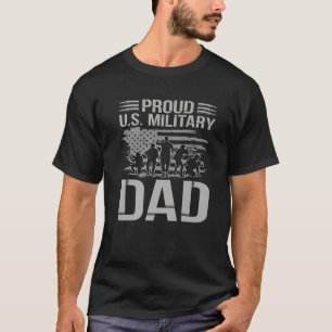 Camiseta Mens Orgulhosos Dia dos Pais Militares dos Estados