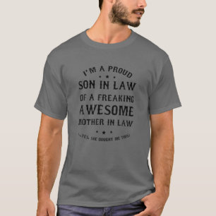 Camiseta Mens Orgulhosos Filho Na Lei De Uma Mãe Incrível E