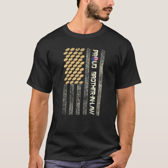 Camiseta Mens Orgulhosos Irmão De Lei Futebol Americano P (Frente)