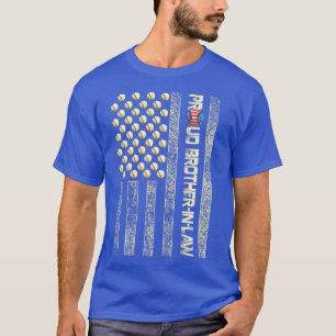 Camiseta Mens Orgulhosos IrmãoInLaw American Flag Baseball 