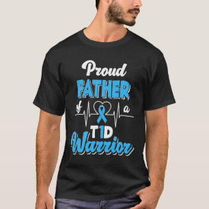 Camiseta Mens Orgulhosos Pai De Um Guerreiro T1d Diabete Di