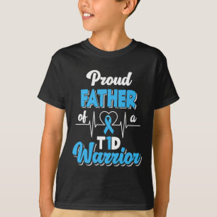 Camiseta Mens Orgulhosos Pai De Um Guerreiro T1D Diabete Di