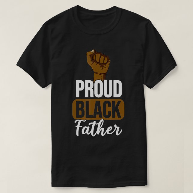 Camiseta Mens Orgulhosos Pai Negro Presente Para Preto Pai  (Frente do Design)