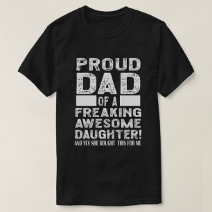 Camiseta Mens Orgulhosos Pais De Uma Filha Incrível