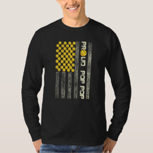 Camiseta Mens Orgulhosos Pop Pop Americano Flag Softball Pa