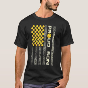 Camiseta Mens Orgulhosos Son American Flag Sofball Sport Pa