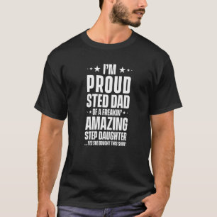 Camiseta Mens Orgulhosos Stepdad Da Filha Papa Pai Pai