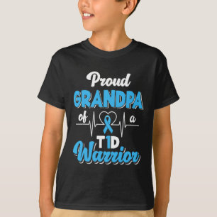 Camiseta Mens Orgulhosos Vovô De Um Diabo Do Guerreiro T1d