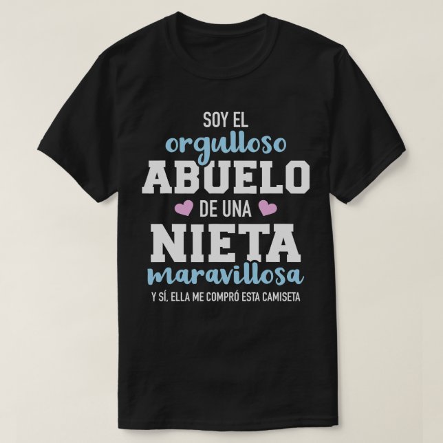 Camiseta Mens Orgulloso abuelo de una nieta Maravillosa T-S (Frente do Design)