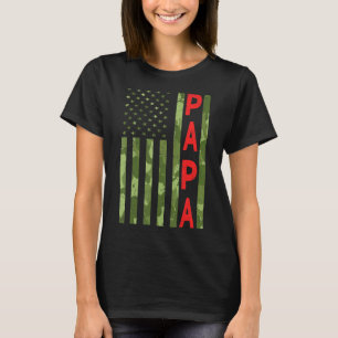 Camiseta Mens Orud Papa Dia de os pais Camouflage Americano