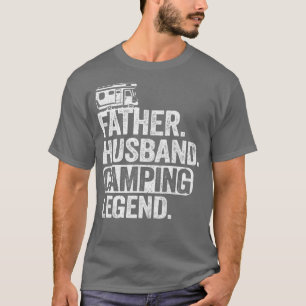 Camiseta Mens Padre Husband Acampando Legenda Oudoor Pai Ha