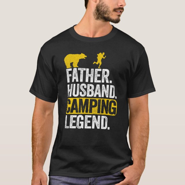 Camiseta Mens Padre Husband Campanha Legenda Rv Camper Pai  (Frente)