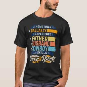 Camiseta Mens Padre Husband Cowboy Beer Sports Dallas, TX