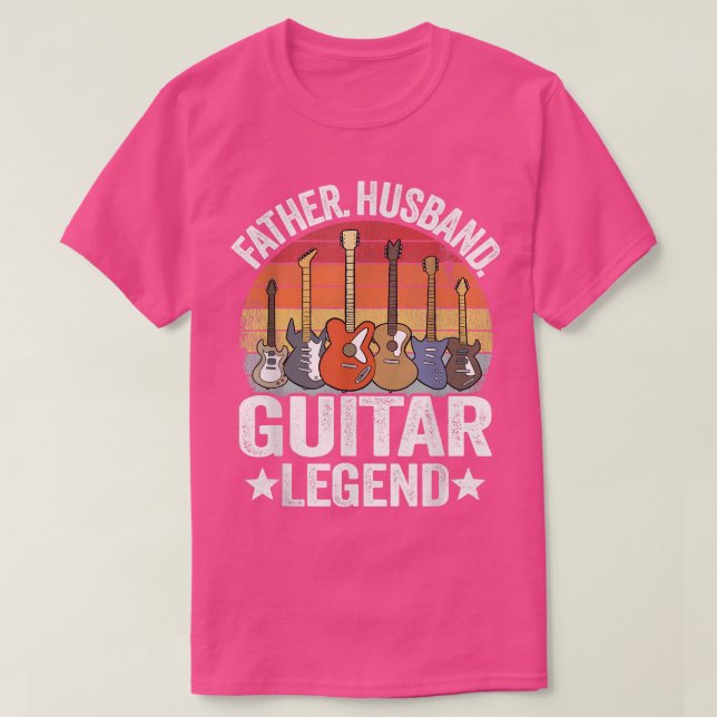 Camiseta Mens Padre Husband Guitar Legend Pai Guitar (Frente do Design)