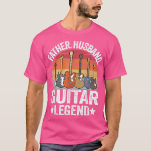 Camiseta Mens Padre Husband Guitar Legend Pai Guitar