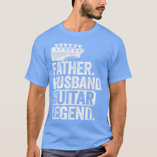 Camiseta Mens Padre Husband Guitar Legend Pai Guitar