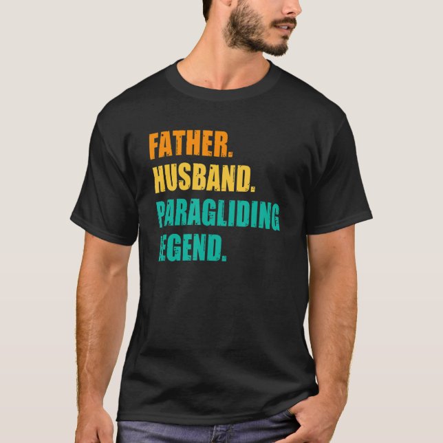 Camiseta Mens Padre Husband Legenda Paraglider (Frente)