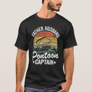 Camiseta Mens Padre Husband Pontoon Capitão Pai Pontoon Bo