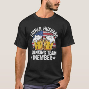 Camiseta Mens Padre Husband USA Bebendo Team Membro Pai 4