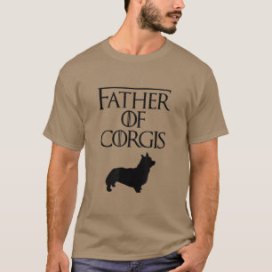 Camiseta Mens - Padre Negro Único Do Cachorro Corgis - Pres