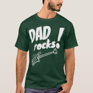Camiseta Mens Padre Pai Bass Guitar Rock Musi