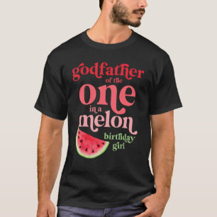 Camiseta Mens Padrinho De Um Em Um Melão Aniversário Que