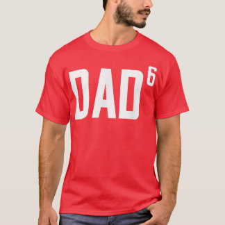 Camiseta Mens Pai ao Poder da Sé, 6 crianças, D do Pai