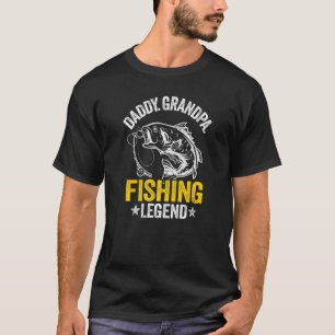 Camiseta Mens Pai Avô Pesca Legenda Pescador Papa D