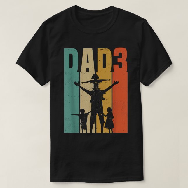 Camiseta Mens Pai do Dia de os pais 3 Pai 3 (Frente do Design)