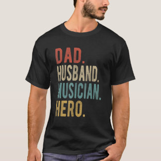 Camiseta Mens Pai Husband Musical Hero