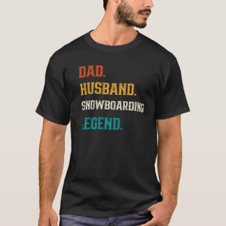 Camiseta Mens Pai Husband Snowboard Legend Snowboarder
