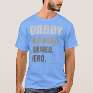 Camiseta Mens Pai Marido Fazendeiro Herói Engraçado Padre