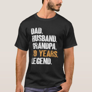 Camiseta Mens Pai Marido Vovô, 70 Anos Legenda - Birthda