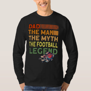 Camiseta Mens Pai O Futebol Pai Americano Da Legenda De Fut