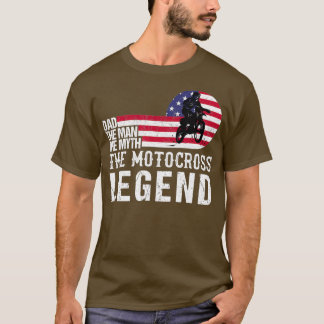 Camiseta Mens Pai O Homem O Mito Motocross Dotou amante