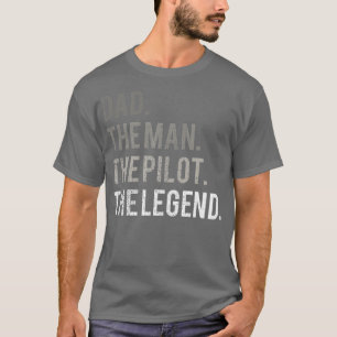 Camiseta Mens Pai O Homem Piloto A Lenda Padre Aviat