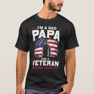 Camiseta Mens Pai Papa Us Veterano Pai Patriótico Soldado