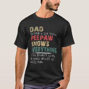 Camiseta Mens Pai Peepaw Sabe Tudo De Volta Ao Natal Gr