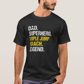 Camiseta Mens Pai Super Herói Triple Jump Treinador Engraça
