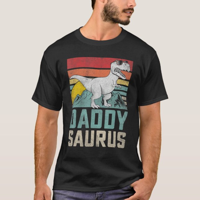 Camiseta Mens Pai Surus T Rex Dinossaur Família Corresponde (Frente)
