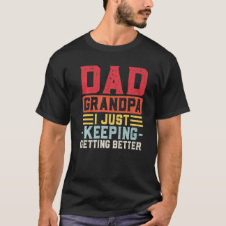 Camiseta Mens Pai Vovô Eu Só Estou Melhorando Gra