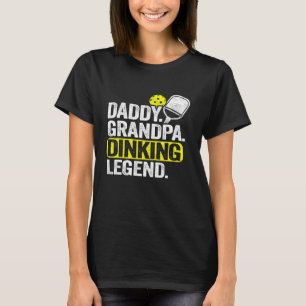 Camiseta Mens Pai Vovô Jantando Legenda Homens Pickle Ball