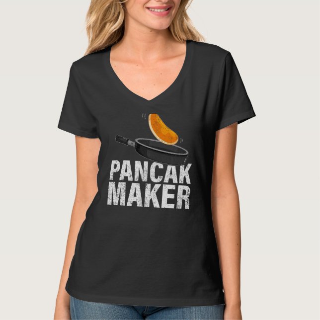 Camiseta Mens Pancake Maker Comida do Café da Manhã Pancake (Frente)