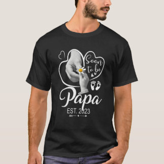 Camiseta Mens Papa 2023 Dia de os pais Primeira Vez Papa