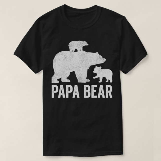 Camiseta Mens Papa Bear Fathers Day Grandad s, Fun 2 Cub Ki (Frente do Design)
