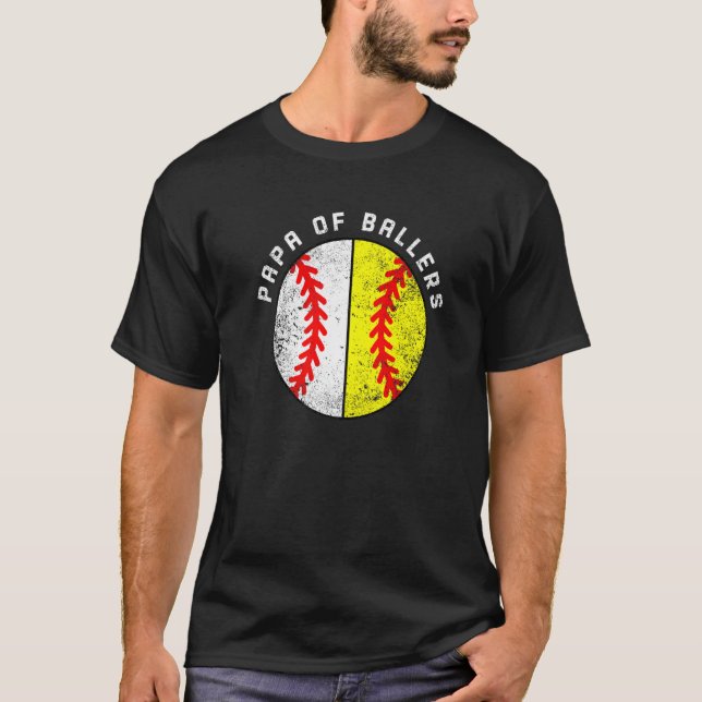 Camiseta Mens Papa de Balas Baseball Softball Papa (Frente)