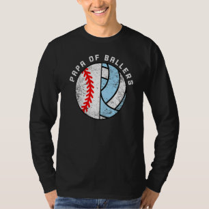 Camiseta Mens Papa de Balas Baseball Voleibol Papa