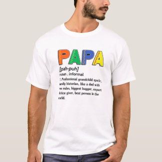 Camiseta Mens Papa Definição Novo Dia de os pais Nutriciona