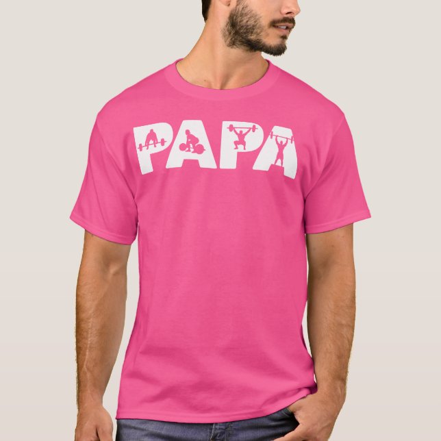Camiseta Mens Papá Levanta Pai Engraçado Papá Levante (Frente)